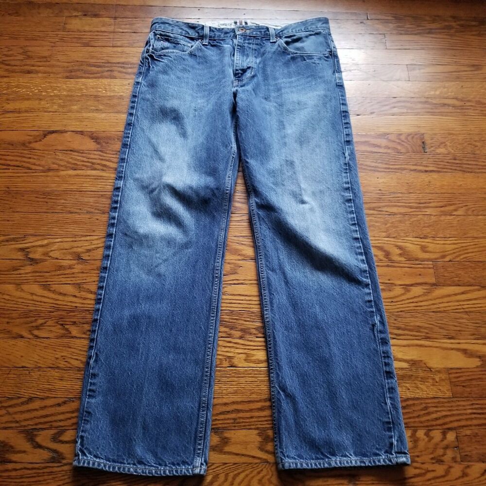 Tommy Hilfiger Men's 34x32 Relaxed Straight Fit Blue Jeans Denim Casual